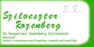 szilveszter rozenberg business card